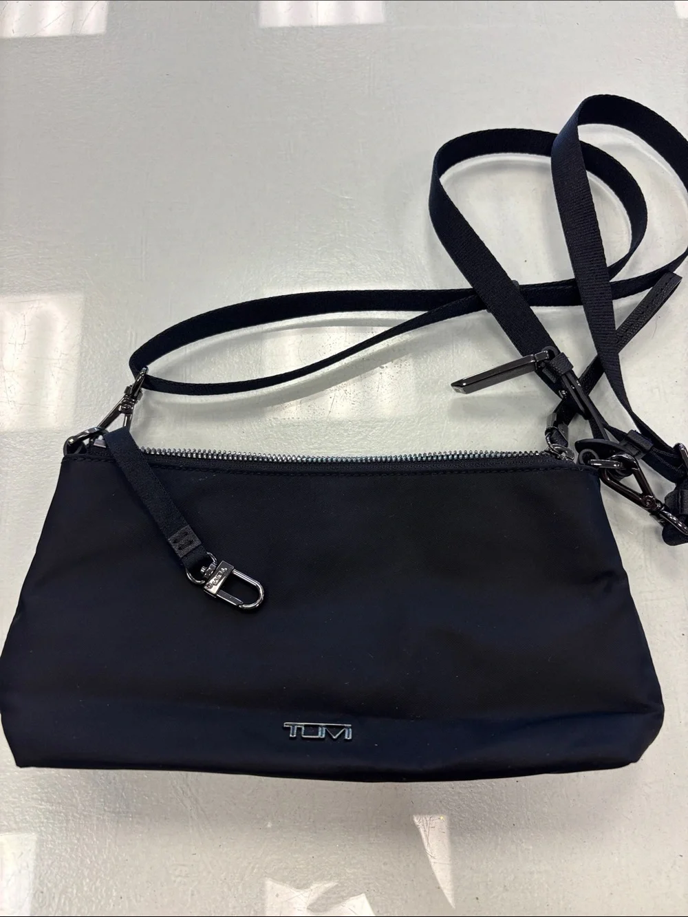 Tumi Adela Black Nylon Crossbody bag